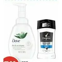 Dove Foaming Hand Wash or Degree Antiperspirant/Deodorant