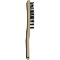 Power Fist Wood-Handle Stainless-Steel Wire Brush