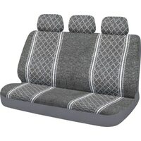 Grey/White Universal Bench Seat and Headrest Covers