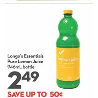 Longo's Essential Pure Lemon Juice 