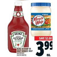 Heinz Ketchup or Kraft Miracel Whip 