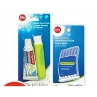 Life Brand Dental Travel Pack, Advanced Interdental Picks Or Travel Toothbrush 
