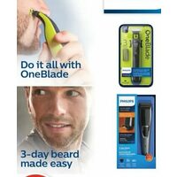 Philips Oneblade Hybrid Electric Trimmer And Shaver Or Series 3000 Beard Trimmer