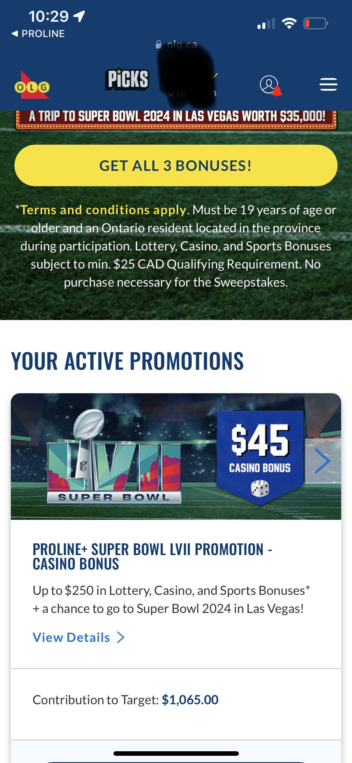 PROLINE+ Super Bowl LVII Promotion - Lottery Bonus