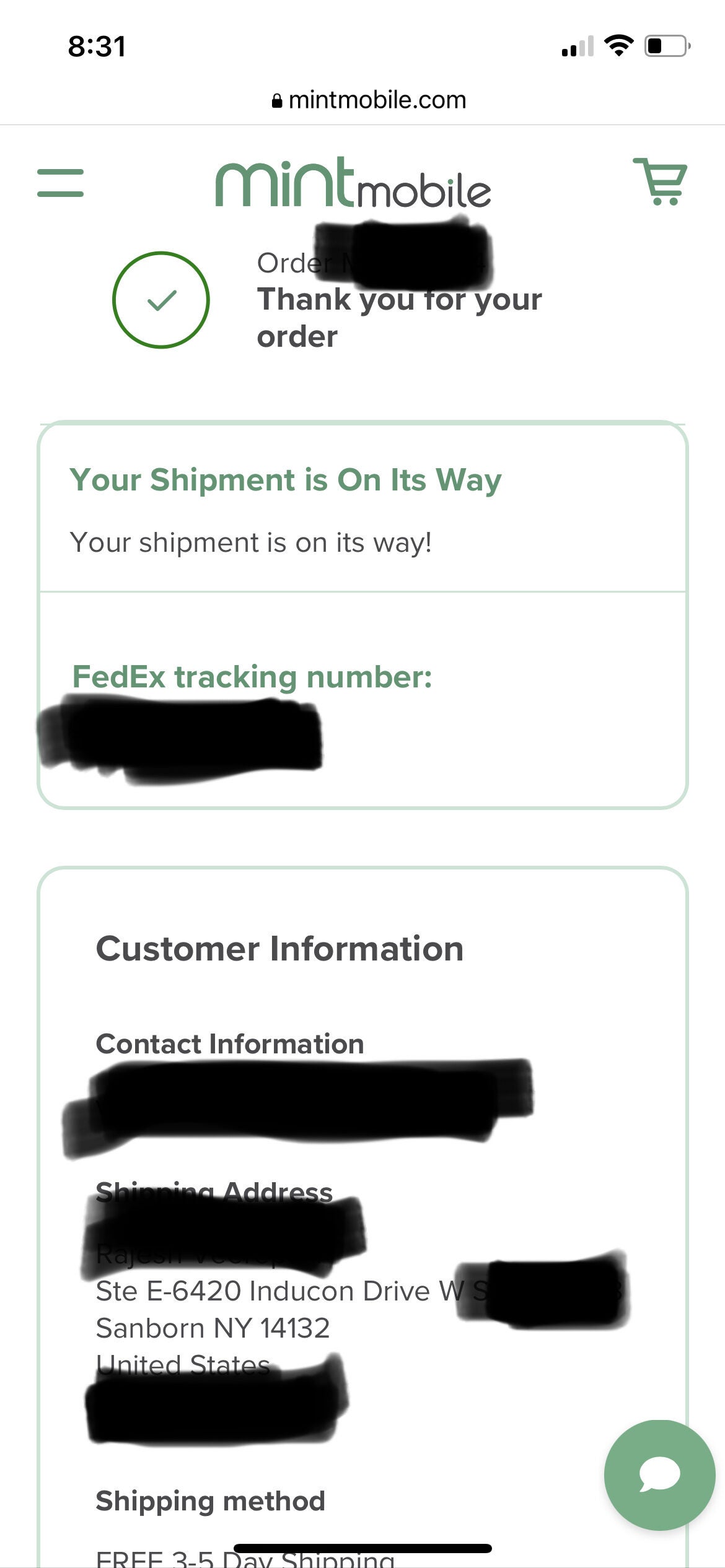 Mint Mobile Order Status