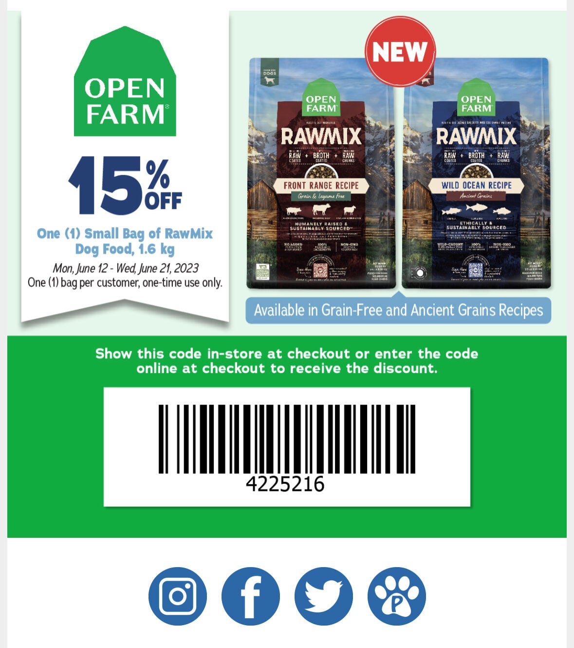 Open farm dog food hotsell coupon code