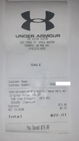 Under armour eaton clearance centre