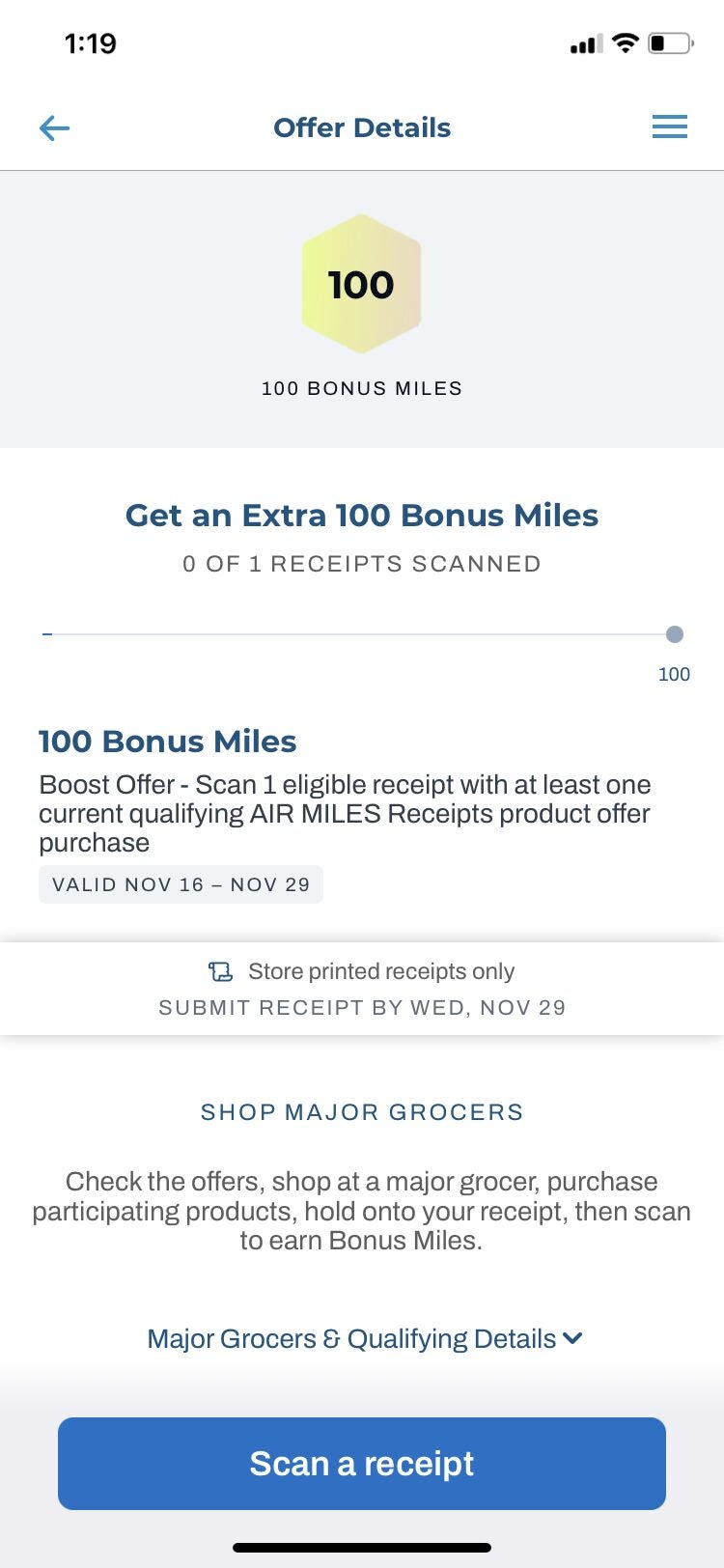 [Air Miles] Air miles receipts 100 bonus miles for one scan ...