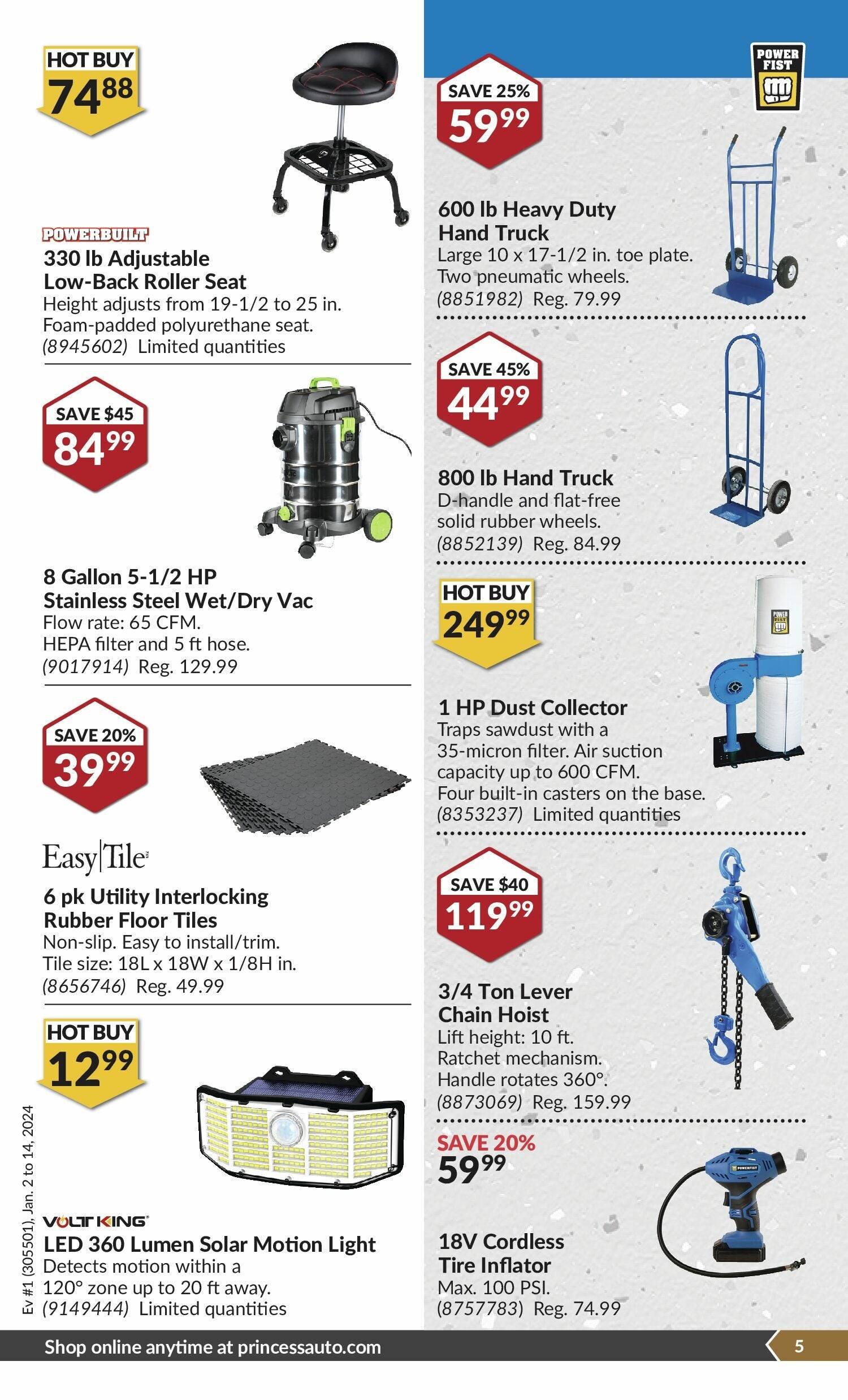 Princess Auto Weekly Flyer - 2 Week Sale - Jump-Starting The New Year - Jan  2 – 14 