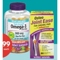 Webber Naturals Triple Strength Omega-3 Softgels or Osteo Joint Ease Natural Health Products
