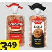 Dempster's Bagels or Whole Grain Bread