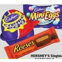 Hershey's Singles or Cadbury Creme Eggs, Mini Eggs or Micro Mini Eggs