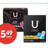U by Kotex Click Tampons, Liners or Pads