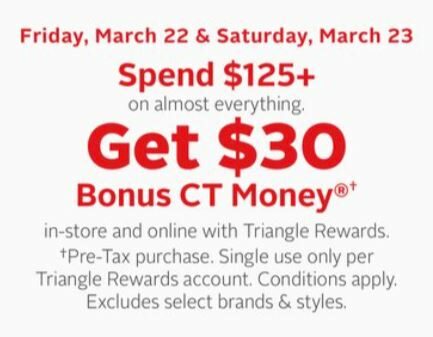 Sport Chek] Triangle Members: 25x Bonus CT Money & 25% Off Select