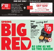 “BIG RED” HOT Deals: $30 Promo Card & $20 CTM WUS $200+ (Apr.18) ; $15 CTM / $100 on Sport Chek & Mark’s GCs (Apr.18-25)