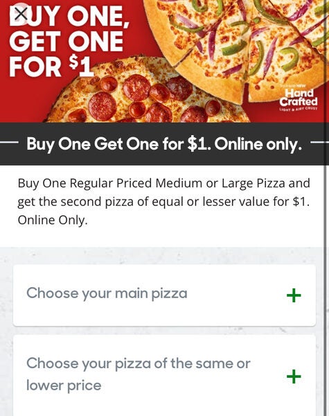 [Pizza Hut] BOGO for $1. Medium or Large. Online only. - RedFlagDeals ...