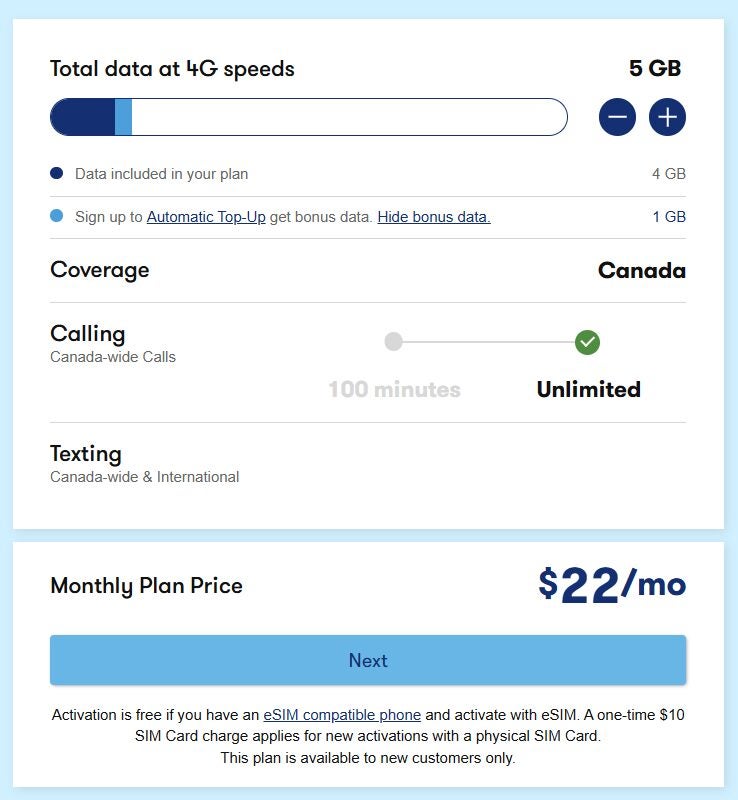 [QC only] Lucky Mobile $22 5GB/$27 55GB 4G speed plan