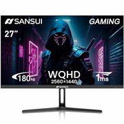 SANSUI 27 Inch WQHD 2560 x 1440P 180Hz/144Hz 1ms IPS HDMI 2.0 x2 | DP 1.2 x2 | VESA Mount, 120% sRGB HDR --- $210