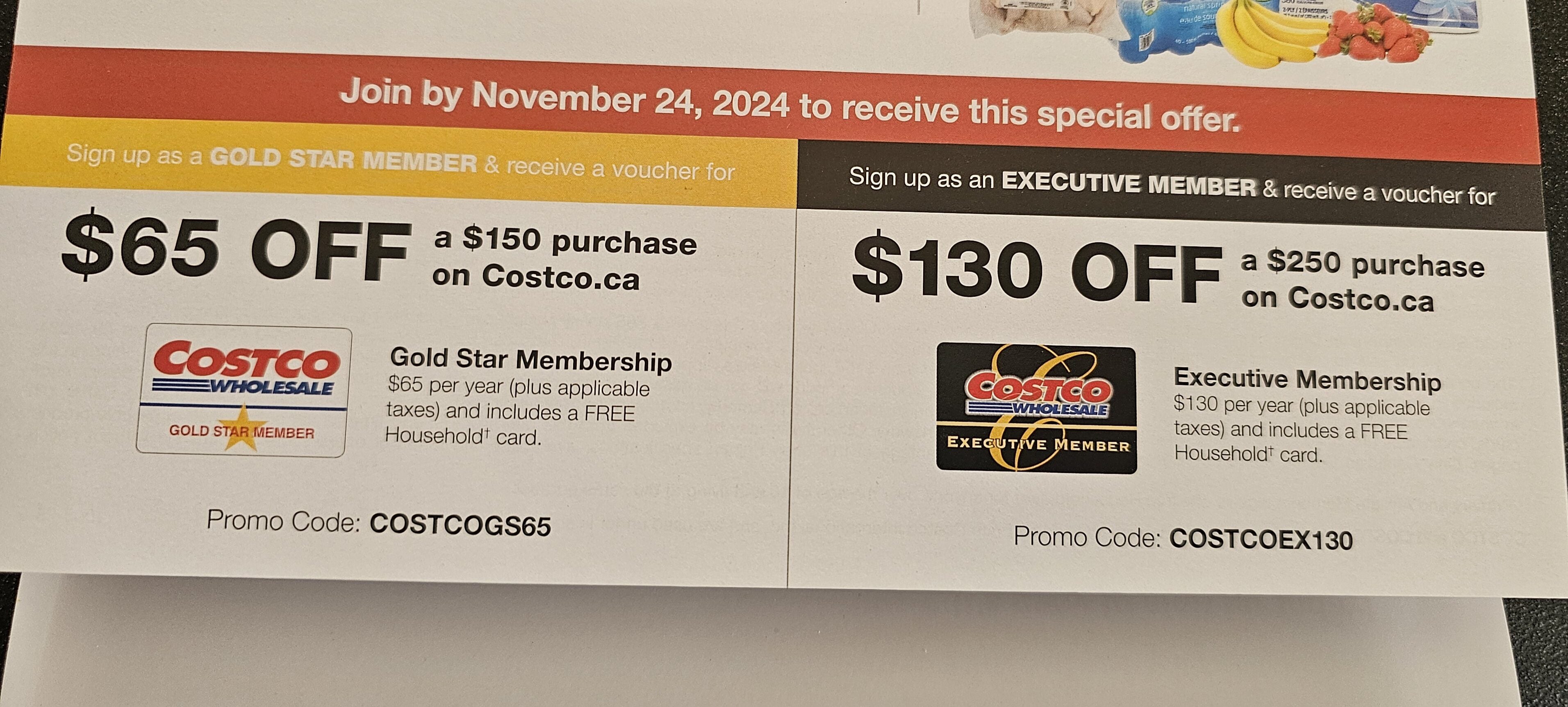 Costco Costco membership deal 65 off 130 Gold 130 off 250 Executive RedFlagDeals Forums