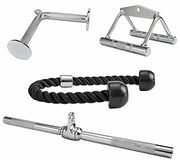 Signature Fitness Attachments - 1x Tricep Rope, 1x V-Handle, 1x V-Shaped Bar and 1x Straight Rotating Bar @ $32.5