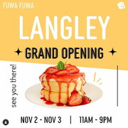 Nov 2: FREE drink w/ pancake purchase; Nov 3: FREE cheesecake slice or drink w/ pancake purchase @ Langley BC store