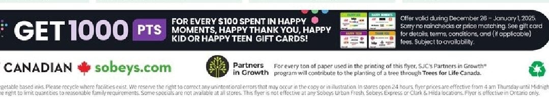 [Sobeys] Get 2000 Scene+ Points When you spend $100 in One4all Ultimate ...