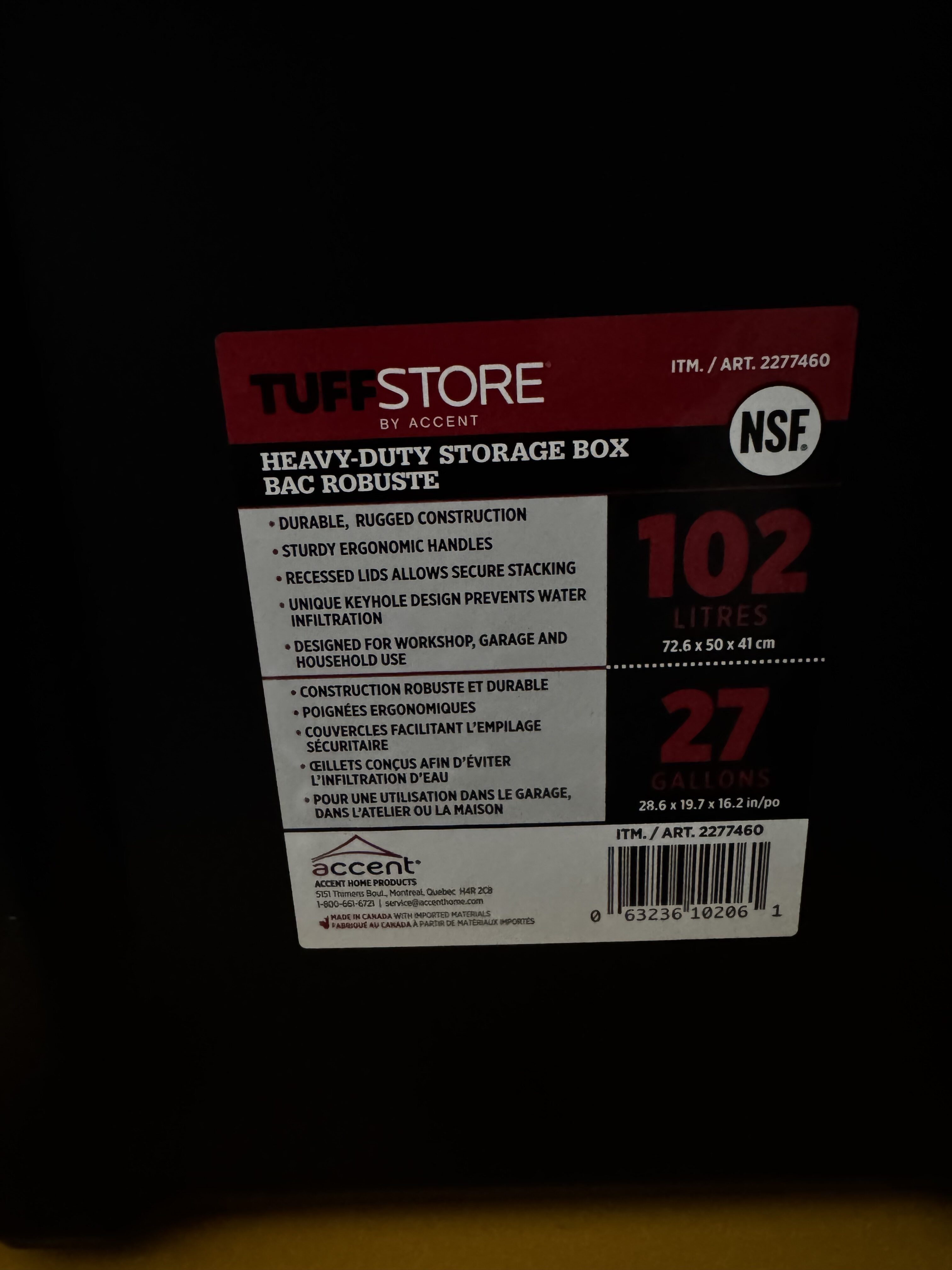 [Costco, Edmonton] Costco, Tuffstore storage tote 102L, $9.99 ...