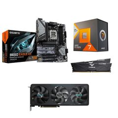Desktop combo $1399.97: AMD R7 7800X3D CPU + GIGABYTE B650 EAGLE AX WIFI Motherboard + T-Force 32GB RAM + RTX 5070