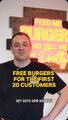 TO Baldwin/Spadina free burger 1st twenty customers 11am May 28 2025