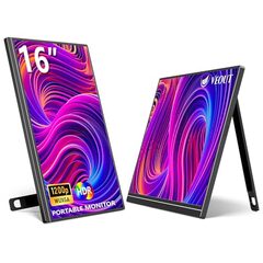 16" Portable Monitor $120, IPS 1920 * 1200P, Laptop Monitor with USB-C, HDMI, Kickstand