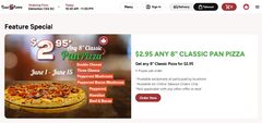 [AB,BC,NS,ON] June 2025 Classic Pan Pizza deals: 8" Personal for $2.95 / 12" Med. for $6.95 @ participating stores
