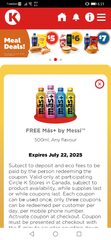 Free MAS+ 500ml drink (via online coupon)