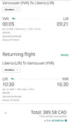 Vancouver to Costa Rica - $389 (CB) to $481 CAD roundtrip incl. taxes