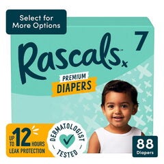 Rascals Premium Jumbo Diapers, Unisex Baby Diaper Size 7 $20.00 ($16.00 with subscribe)