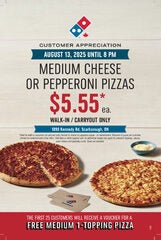 $5.55 Medium pizza From Domino's