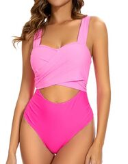 SIMIYA Bathing Suits Woman One Piece Swimming Suits Low Back V Neck High Waisted Swimsuit Push Up Padded Swimwear $12.74