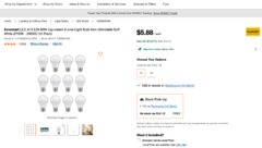 Ecosmart LED A19 E26 60W Equivalent Lightbulbs (12-pack) $5.88