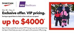 SEIU HEALTHCARE Save up to 70% at Sport Chek Oct 23 - Nov 5
