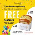ON Waterloo 1 year anniversary free Classic sandwich 1st 200 walk in 11am Friday November 7