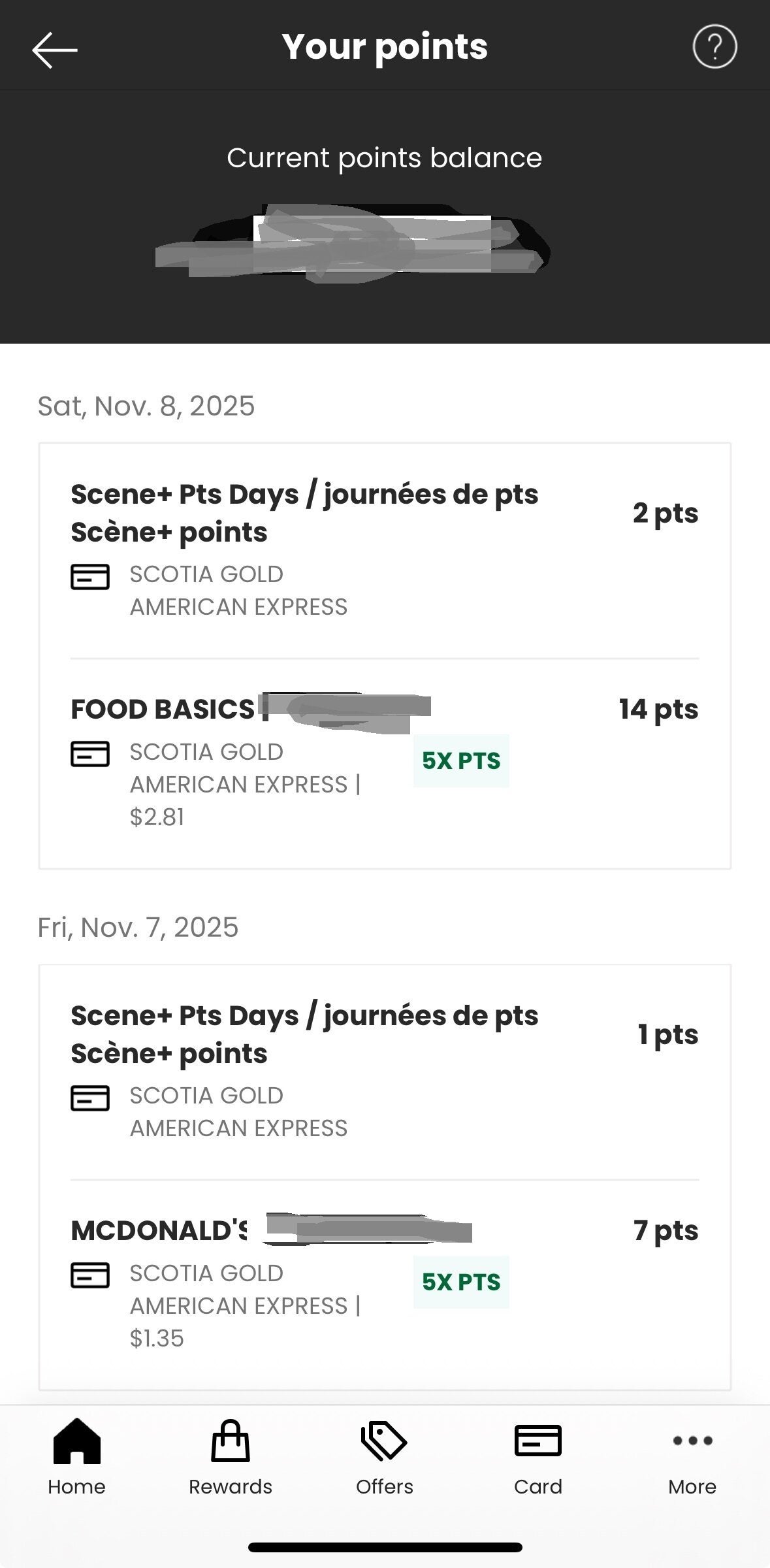 [Various] (ON/QC) Scene+ Points Days - Scotiabank clients get up to 7% ...