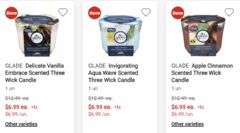 [Metro, QC] Glade 3-Wick Candles $6.99 - $2 Cashback = $4.99 (60% OFF)