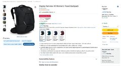 Black Friday: Osprey Fairview 40 Women's Travel Backpack $187 (Reg $250)