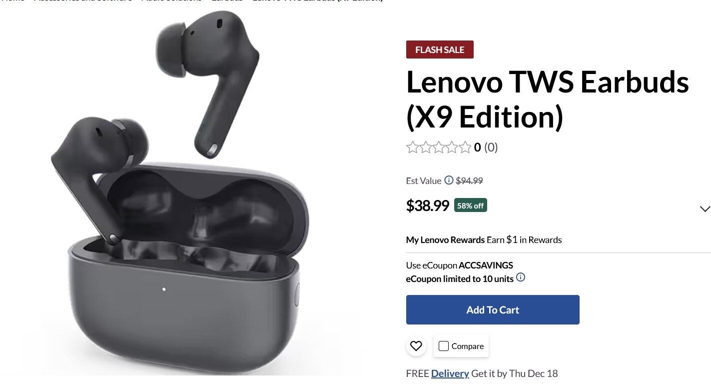 Lenovo Canada] Lenovo TWS Earbuds x9 Edition $38.99 - RedFlagDeals