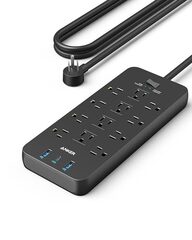 Anker Power Bar w Surge Protector 2100J, 12 Outlets, USB 20W PD - $28.79