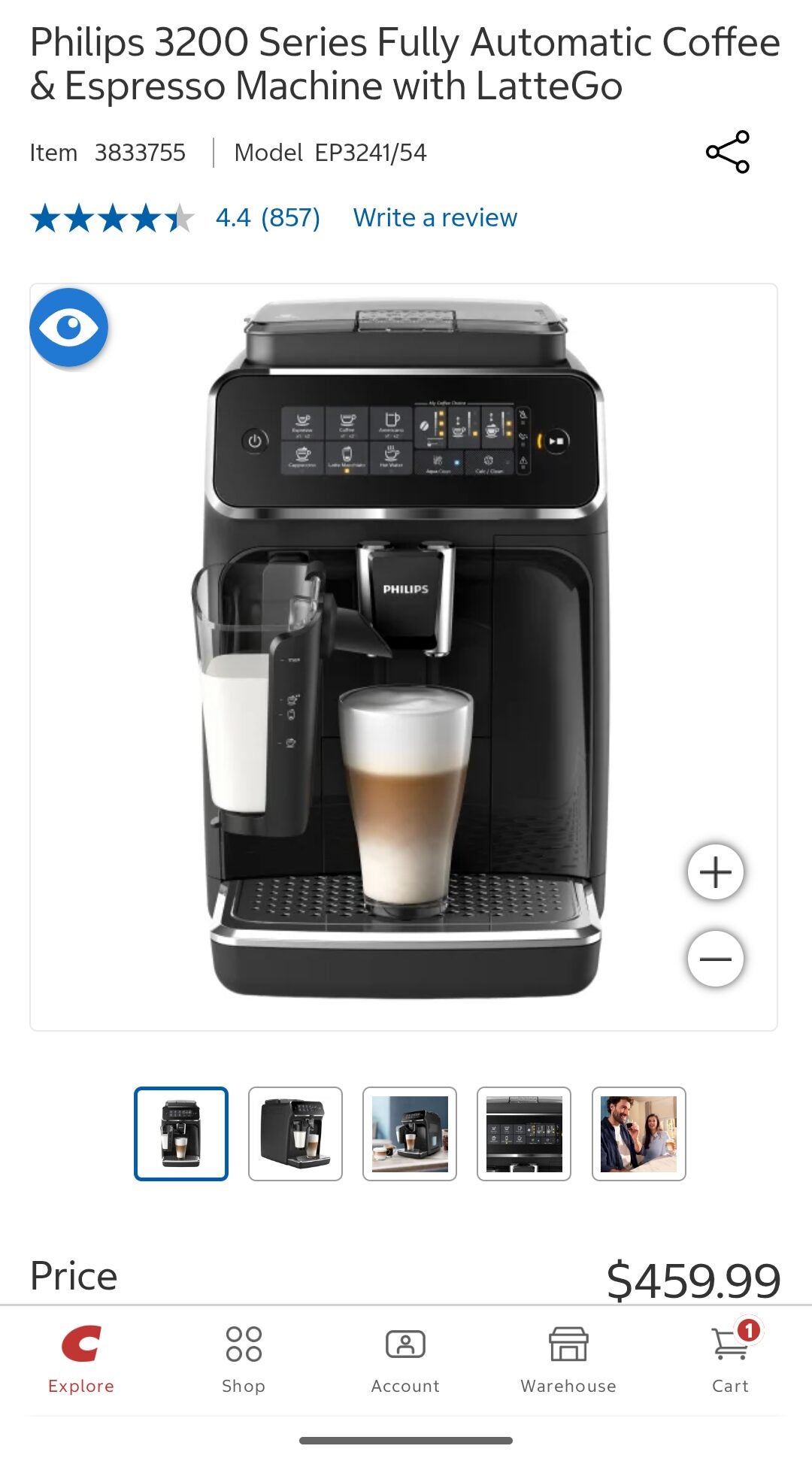[Costco] $449.99 (in store price) Philips 3200 Series Fully Automatic ...