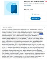 [Blue Rewards] (Onyx Members) Up to 40% points back on Blue Rewards Travel Redemptions
