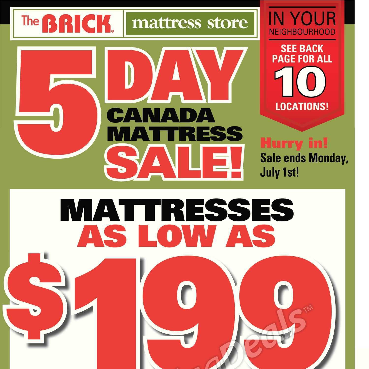 The Brick Weekly Flyer Mattress Store 5 Day Canada Mattress Sale
