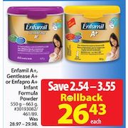 Enfamil A+, Gentlease A+ or Enfapro A+ Infant Formula Powder - $26.43