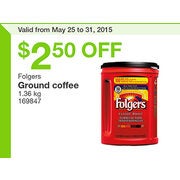 Folgers Ground Coffee - $2.50 Off