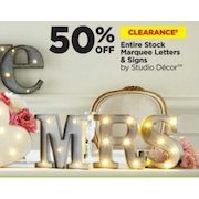 Clearance Entire Stock Marquee Letters & Signs by Studio Decor - 50% off